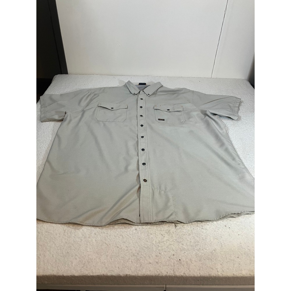 Ariat Rebar Mens 3XLT Short Sleeve Button Down Work Shirt Gray Micro Check
